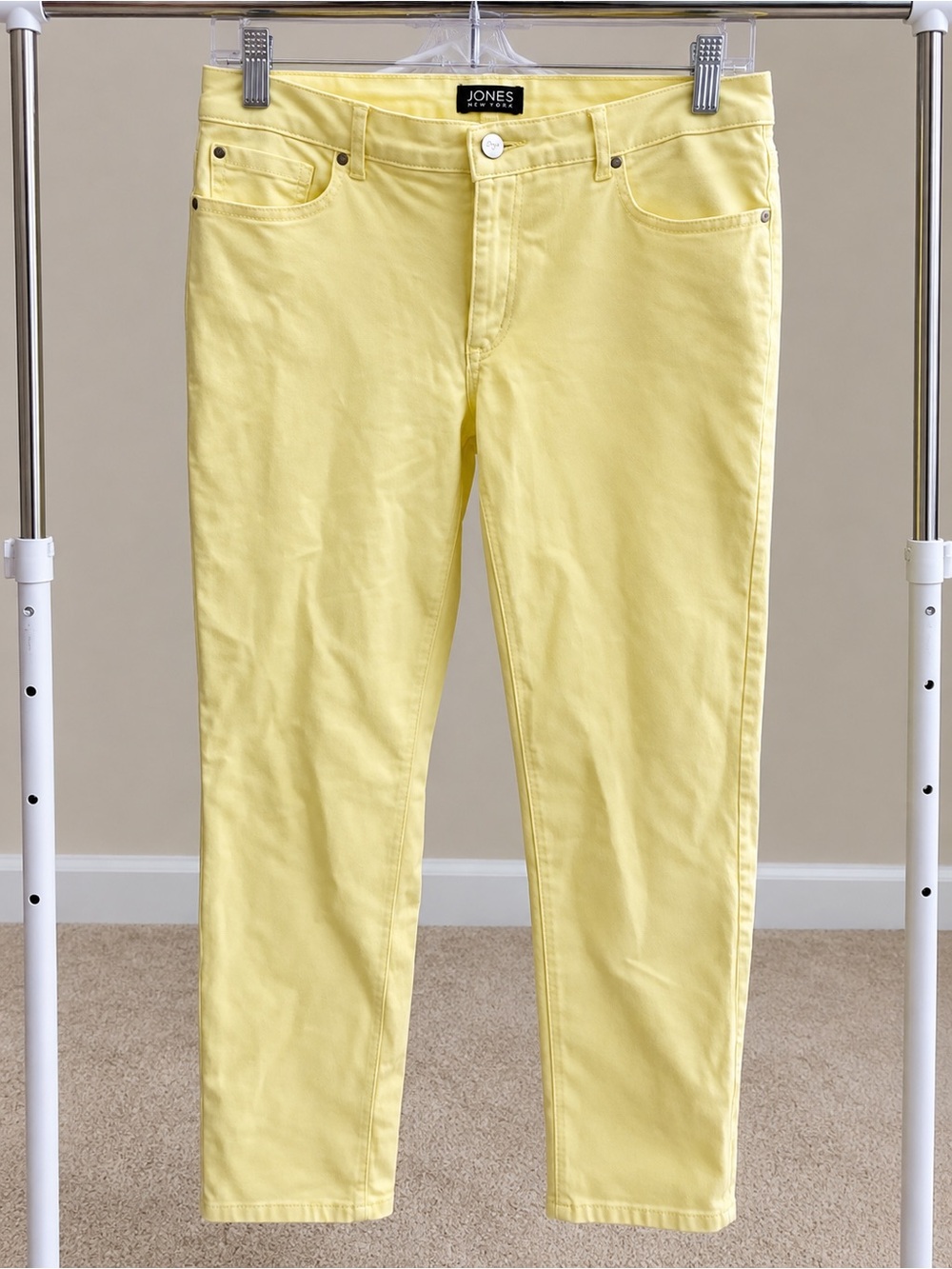 Jones New York Slim Stretch Jeans in Pale Yellow